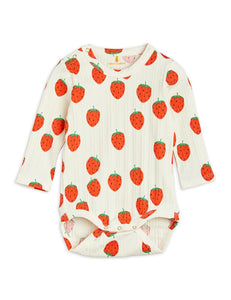 9-12 Month Strawberries Long Sleeve Bodysuit