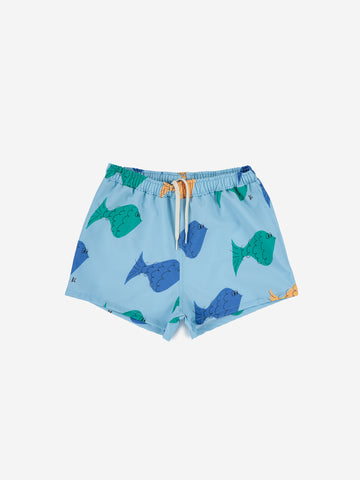 Multi Color Fish Swim Shorts