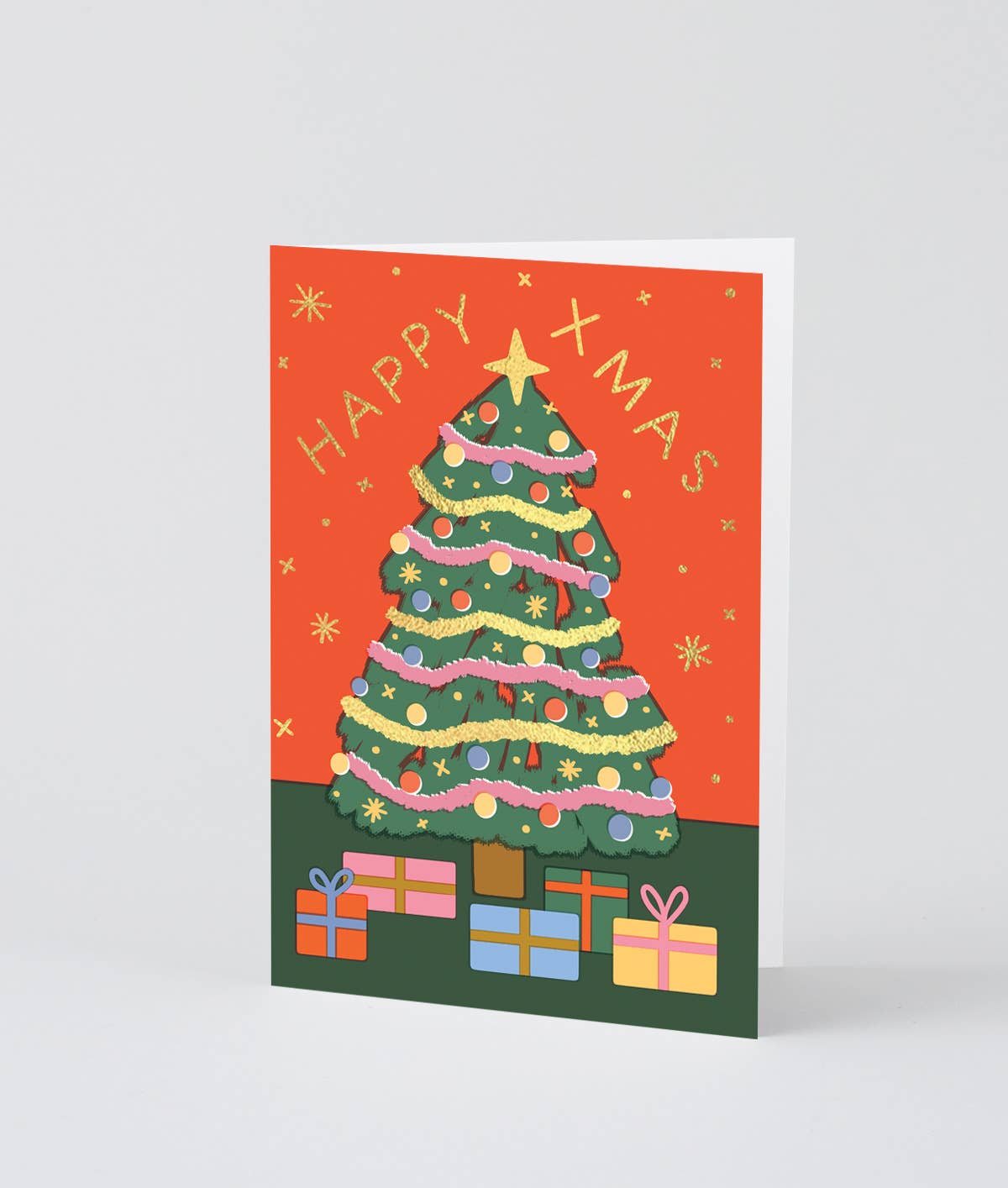Happy Xmas Tree & Presents Greeting Card