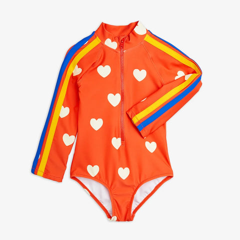 Hearts Long Sleeve UV-Swimsuit Shorts