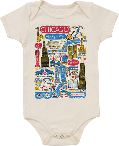 Chicago Boutique Map Baby Onesie
