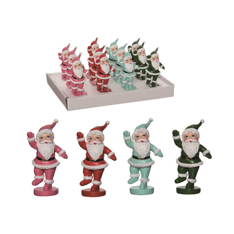 Mini Colorful Dancing Santa Figurines