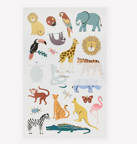 Wild Animals Tattoo Sheets (Set of 2)