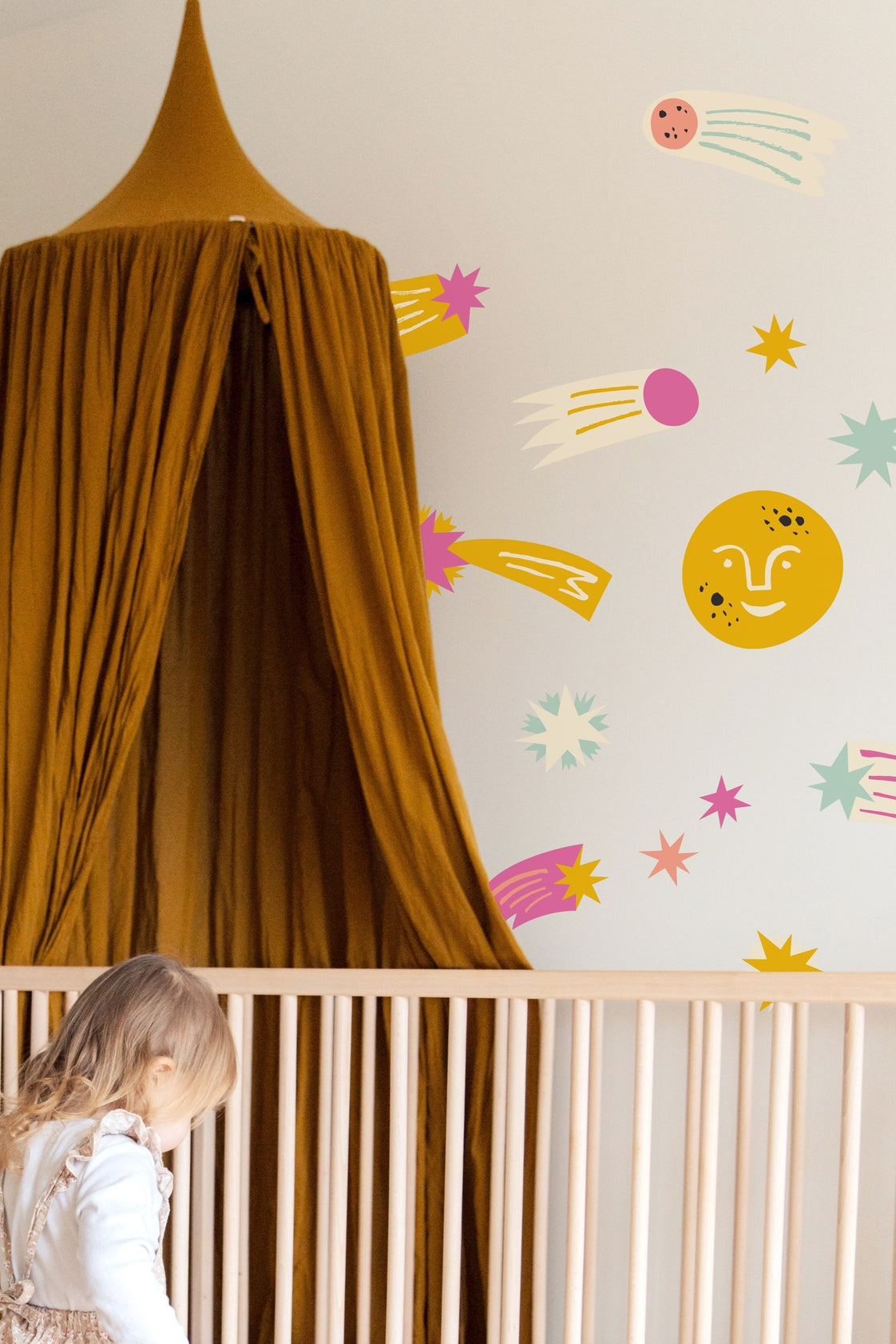 Moon and Stars - Kids Nursery Room Wall Sticker