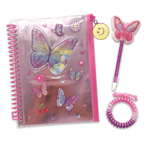 Journal with Pouch in Tie Dye Butterfly