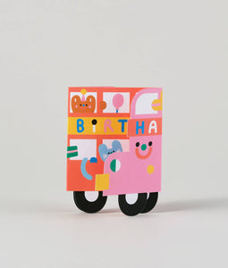 'Birthday Bus' Fold Out Card