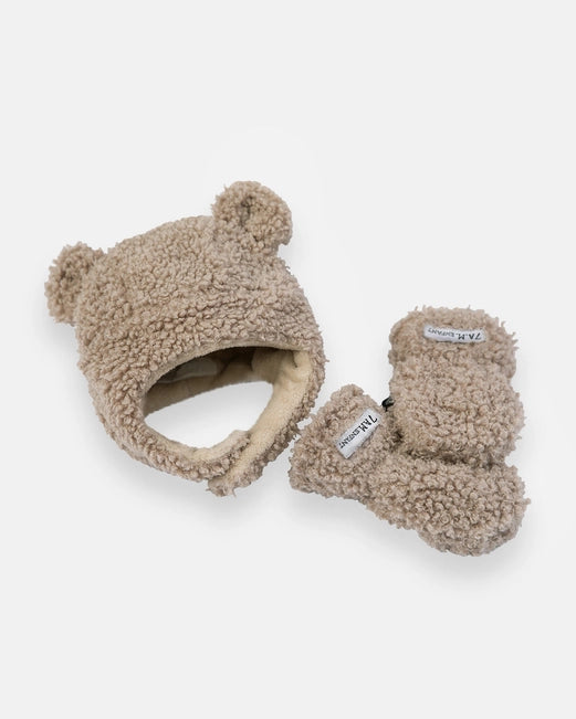 Baby Teddy Cub Set Hat & Mittens