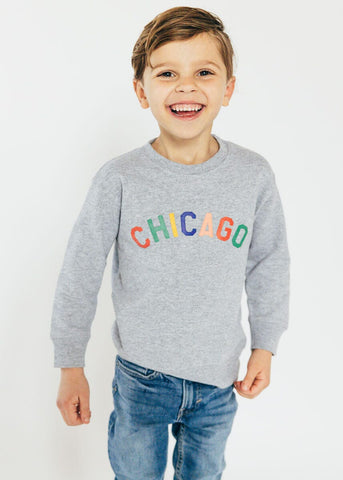 Sweet Home Chicago Toddler Sweatshirt in Heather Grey