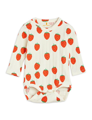 9-12 Month Strawberries Long Sleeve Bodysuit
