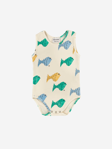 Multi Color Fish All Over Sleeveless Body