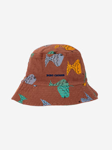 6-12 Year Multi Color Fish All Over Hat