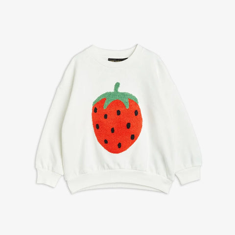 Strawberry Embroidered Sweatshirt in White